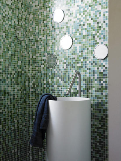 green mosic tile